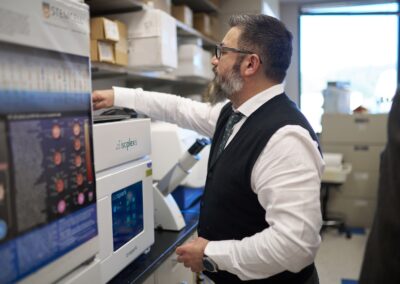 Dr. Alejandro Villagra at Georgetown University School of Medicine immunology lab.